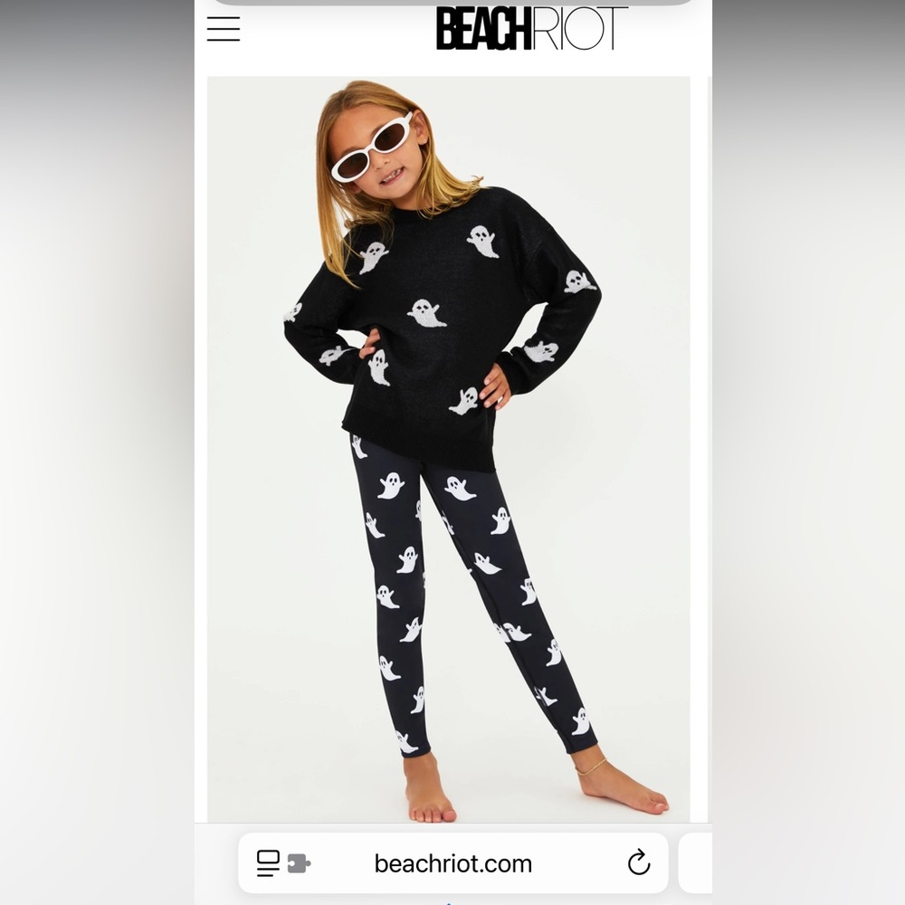 Beach Riot NWT Sz 13/14 set Bewitching Boo oversized Sweater & Ghost leggings